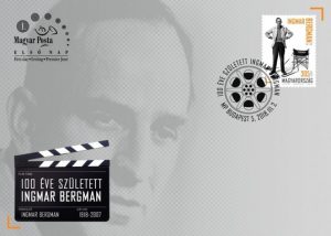 100 éve született Ingmar Bergman, bélyeg és boríték, Kép: Magyar Posta