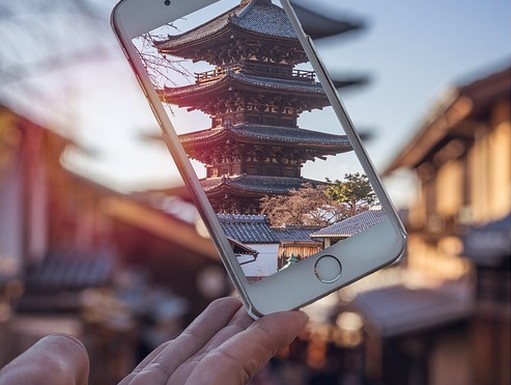 Japán templom mobilon, Kép: pixabay