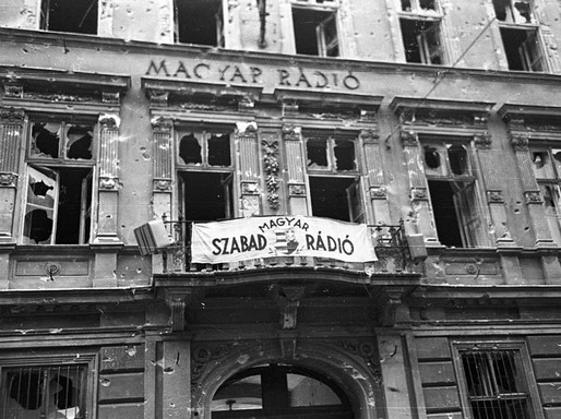 Magyar Rádió, Bródy Sándor utca 5-7., 1956., Kép: wikipedia