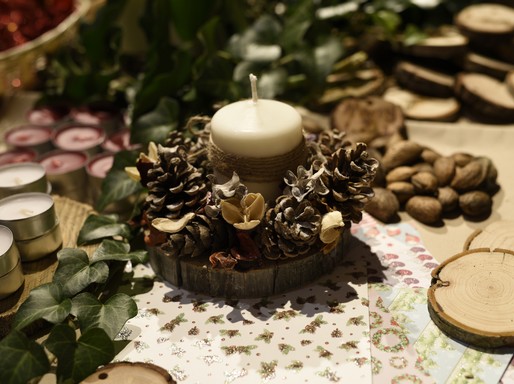 Asztali dísz fakorongból, Kép: stihl