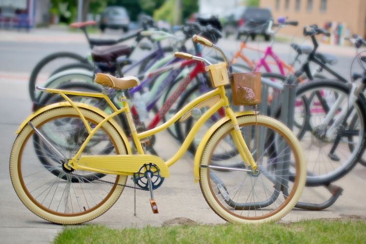 bicikli, közlekedés, kerékpár, sárga
